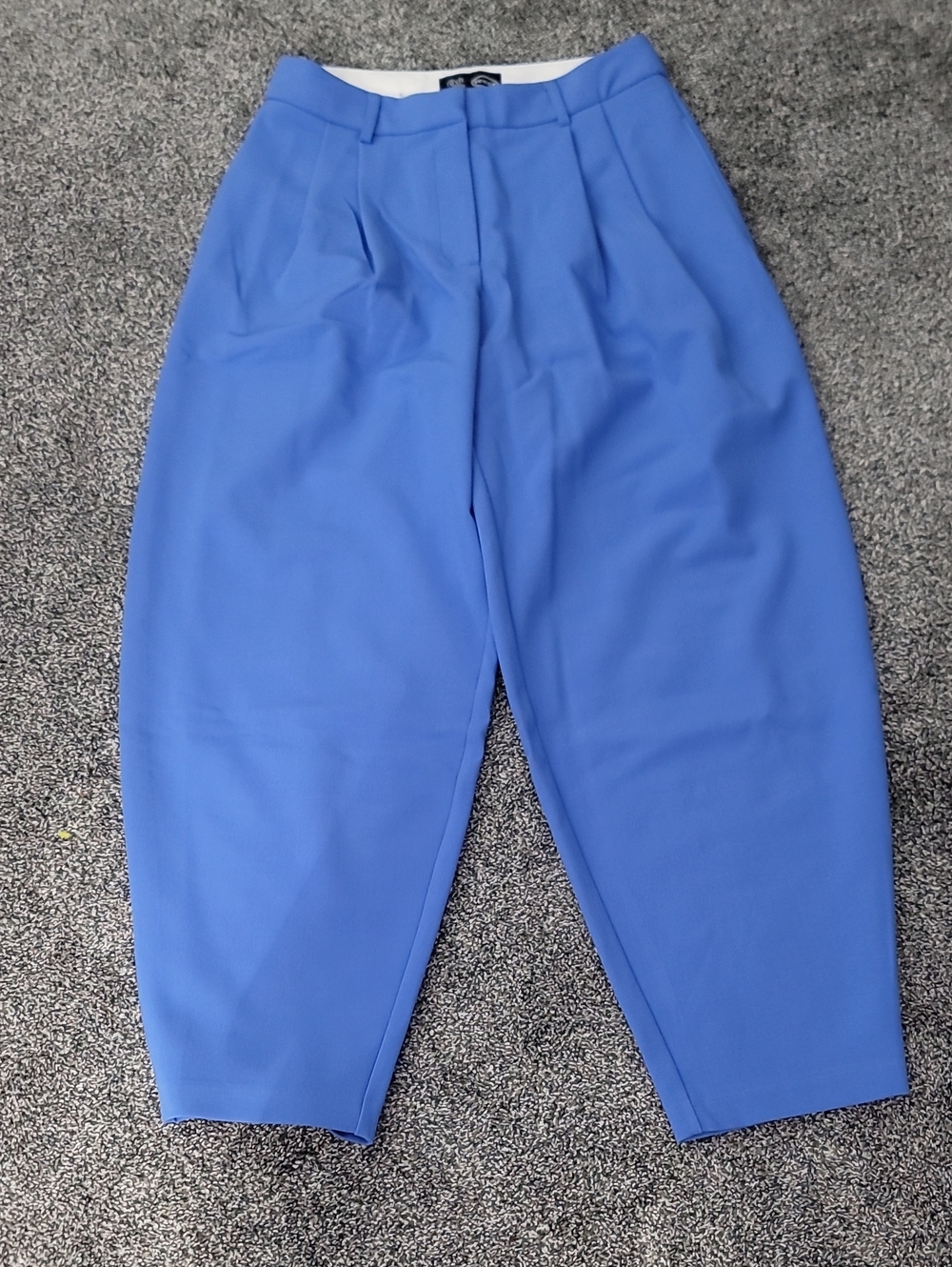 Prada Wide-Leg High-Rise Pleated Pants in Bright Blue